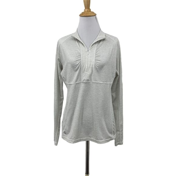 Straight Down Golf Shirt Womens Small Quarter Zip Long Sleeve Ruched Chest Top - Picture 1 of 10